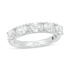Previously Owned - Vera Wang Love Collection 1-1/2 CT. T.W. Oval Diamond Five Stone Band in 14K White Gold (I/SI2)