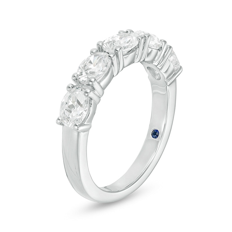 Main Image 2 of Previously Owned - Vera Wang Love Collection 1-1/2 CT. T.W. Oval Diamond Five Stone Band in 14K White Gold (I/SI2)