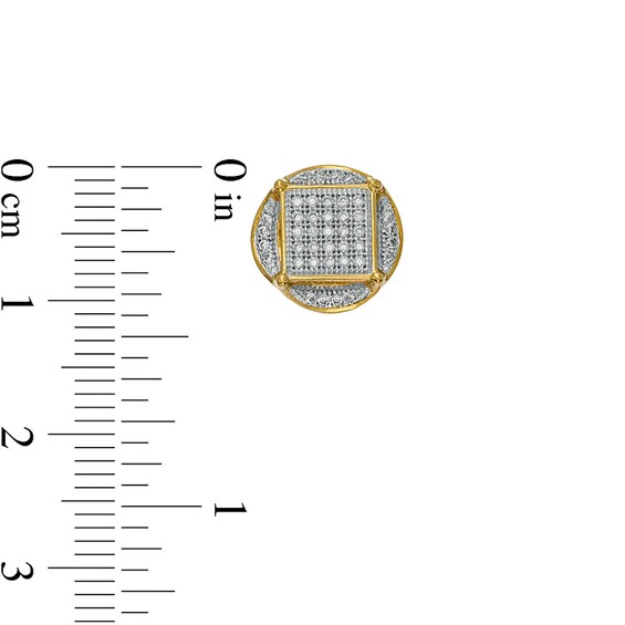 Previously Owned - 1/4 CT. T.w. Composite Diamond Geometric Stud Earrings in 10K Gold