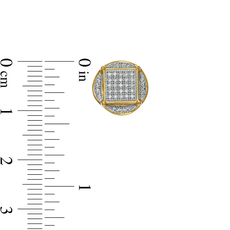 Main Image 3 of Previously Owned - 1/4 CT. T.W. Composite Diamond Geometric Stud Earrings in 10K Gold