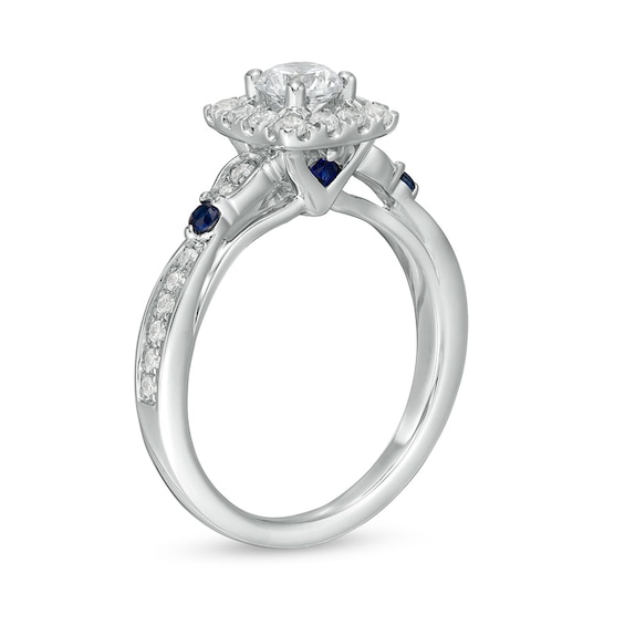 Previously Owned - Vera Wang Love Collection 3/4 CT. T.w. Diamond Cushion Frame Engagement Ring in 14K White Gold