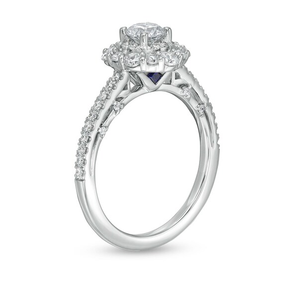 Previously Owned - Vera Wang Love Collection 1 CT. T.w. Diamond Frame Engagement Ring in 14K White Gold