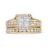 Thumbnail Image 3 of Previously Owned - 1-1/2 CT. T.W. Princess-Cut Quad Diamond Frame Bridal Set in 14K Gold