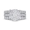 Thumbnail Image 4 of Previously Owned - 4 CT. T.W. Multi-Diamond Vintage-Style Three Piece Bridal Set in 14K White Gold