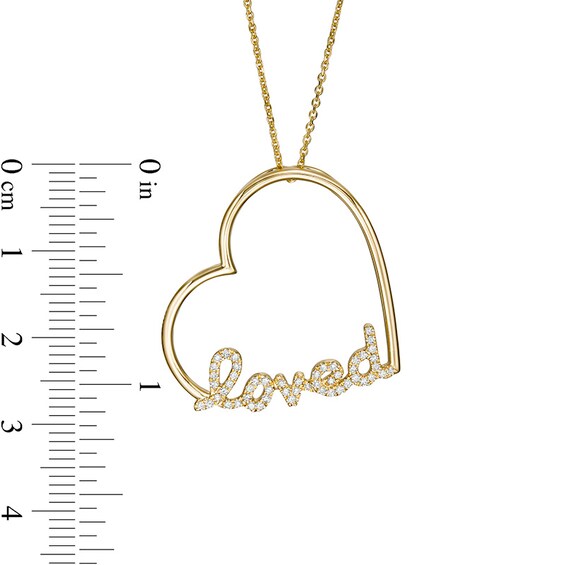 Previously Owned - Serena Williams Jewelry 1/5 CT. T.w. Diamond Heart "loved" Pendant in 10K Gold