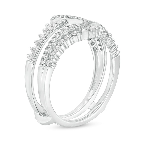 Previously Owned - 3/4 CT. T.w. Diamond Chevron Solitaire Enhancer in 14K White Gold