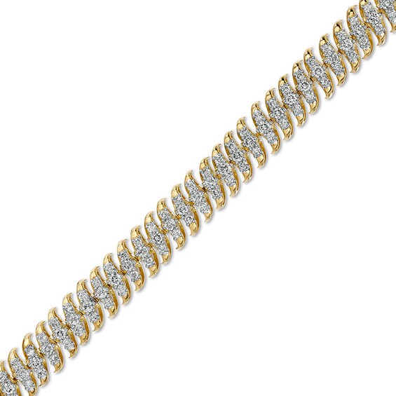 Previously Owned - 3 CT. T.w. Diamond Spiral "S" Link Bracelet in 10K Gold