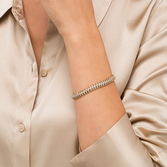Previously Owned - 3 CT. T.w. Diamond Spiral "S" Link Bracelet in 10K Gold