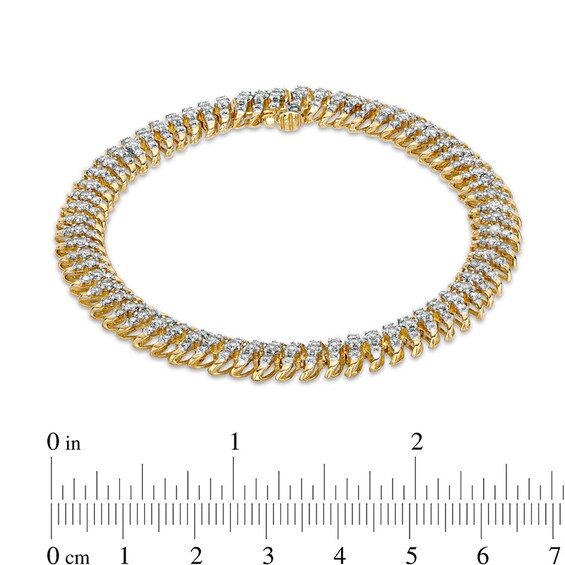 Previously Owned - 3 CT. T.w. Diamond Spiral "S" Link Bracelet in 10K Gold