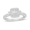 Thumbnail Image 1 of Previously Owned - Marilyn Monroe™ Collection 1/2 CT. T.W. Emerald-Shaped Multi-Diamond Frame Ring in 14K White Gold