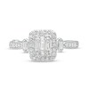 Thumbnail Image 4 of Previously Owned - Marilyn Monroe™ Collection 1/2 CT. T.W. Emerald-Shaped Multi-Diamond Frame Ring in 14K White Gold