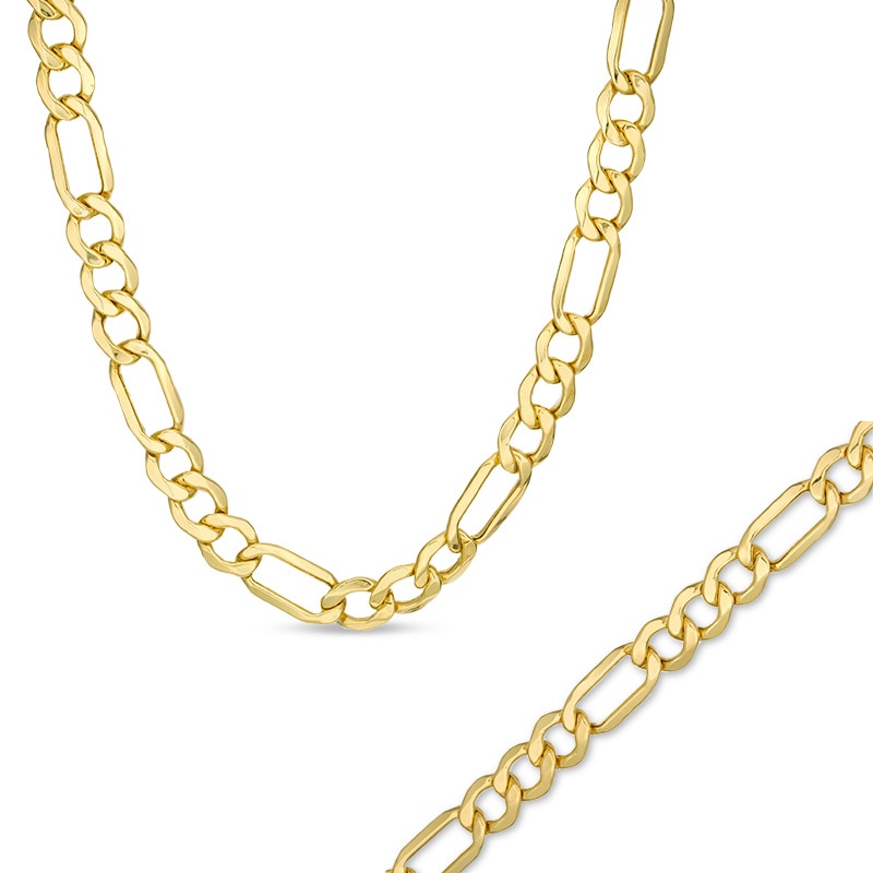 Main Image 1 of Previously Owned - 160 Gauge Figaro Chain Necklace and Bracelet Set in 10K Gold
