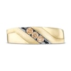 Thumbnail Image 4 of Previously Owned - 1/5 CT. T.W. Champagne Diamond Three Stone Wedding Band in 10K Gold with Black Rhodium