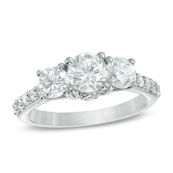 Previously Owned - Celebration Lux® 2 CT. T.w. Diamond Three Stone Ring in 14K White Gold (I/Si2)