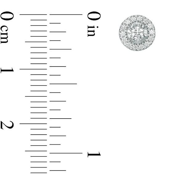 Previously Owned - 1/2 CT. T.w. Diamond Frame Tiered Stud Earrings in 10K White Gold