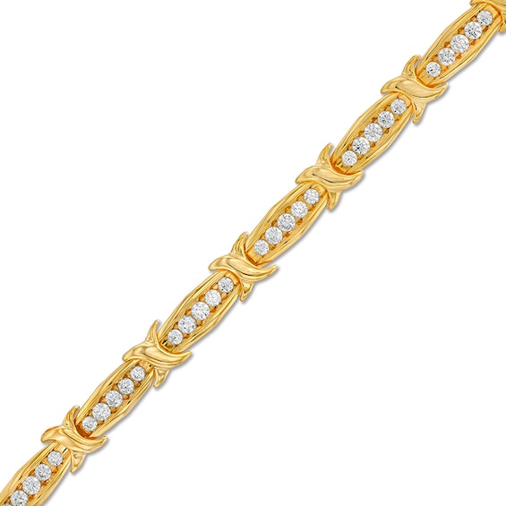 Previously Owned - 2 CT. T.w. Diamond "X" Bracelet in 10K Gold