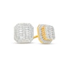 Thumbnail Image 1 of Previously Owned - 1/2 CT. T.W. Baguette and Round Multi-Diamond Octagonal Frame Stud Earrings in 10K Gold
