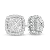 Thumbnail Image 1 of Previously Owned - 7/8 CT. T.W. Diamond Cushion Frame Stud Earrings in 14K White Gold