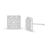 Thumbnail Image 1 of Previously Owned - 1/2 CT. T.W. Multi-Diamond Square Frame Stud Earrings in 10K White Gold