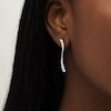 Thumbnail Image 2 of Previously Owned - 1 CT. T.W. Journey Diamond Linear Wave Drop Earrings in 10K White Gold