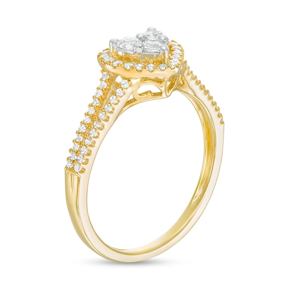 Previously Owned - 1/2 CT. T.w. Composite Diamond Heart Frame Ring in 10K Gold