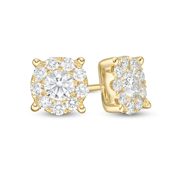 Previously Owned - 1 CT. T.w. Diamond Frame Stud Earrings in 14K Gold