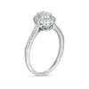 Thumbnail Image 3 of Previously Owned - 1/3 CT. T.W. Composite Oval Diamond Scallop Frame Engagement Ring in 10K White Gold