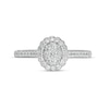 Thumbnail Image 4 of Previously Owned - 1/3 CT. T.W. Composite Oval Diamond Scallop Frame Engagement Ring in 10K White Gold
