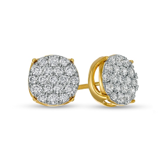 Previously Owned - 1 CT. T.w. Multi-Diamond Stud Earrings in 10K Gold