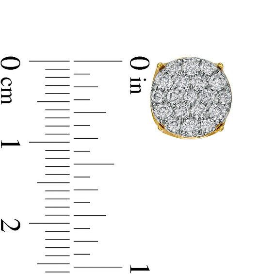 Previously Owned - 1 CT. T.w. Multi-Diamond Stud Earrings in 10K Gold