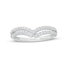 Thumbnail Image 1 of Previously Owned - 1/3 CT. T.W. Diamond Double Row Crossover Contour Anniversary Band in 14K White Gold