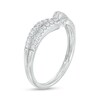 Thumbnail Image 3 of Previously Owned - 1/3 CT. T.W. Diamond Double Row Crossover Contour Anniversary Band in 14K White Gold