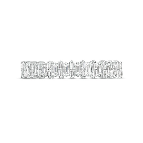 Previously Owned - 1/3 CT. T.w. Baguette Diamond Alternating Anniversary Band in 14K White Gold