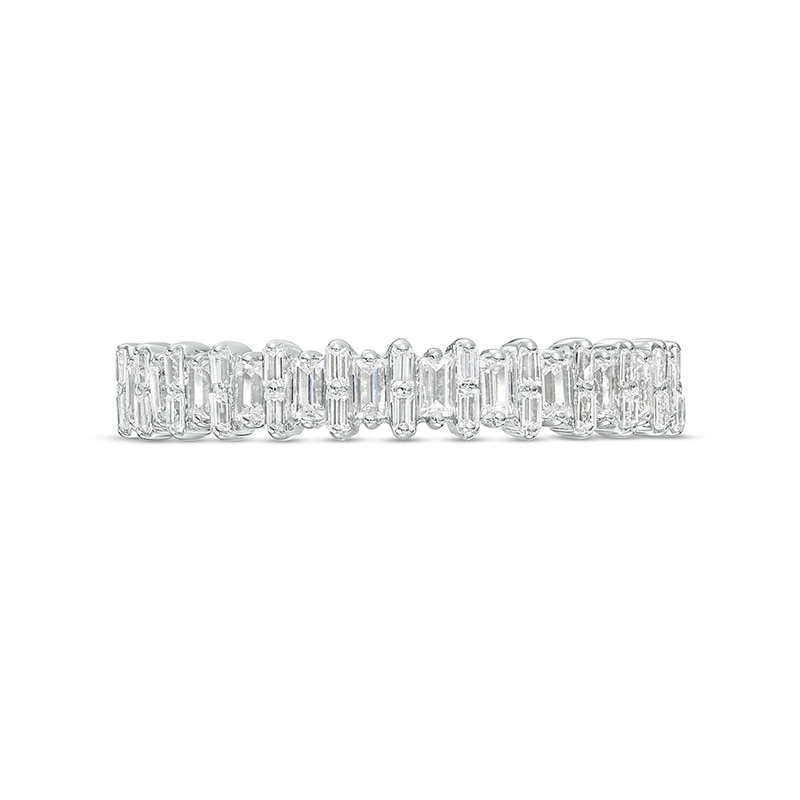Main Image 4 of Previously Owned - 1/3 CT. T.W. Baguette Diamond Alternating Anniversary Band in 14K White Gold
