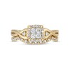 Thumbnail Image 4 of Previously Owned - 1/3 CT. T.W. Quad Diamond Cushion-Shaped Frame Twist Shank Bridal Set in 10K Gold