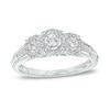 Thumbnail Image 1 of Previously Owned - 1/4 CT. T.W. Diamond Past Present Future® Frame Split Shank Engagement Ring in 10K White Gold