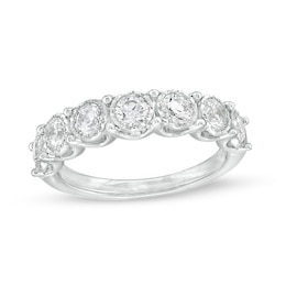Previously Owned - 1 CT. T.W. Diamond Seven Stone Anniversary Band in 10K White Gold