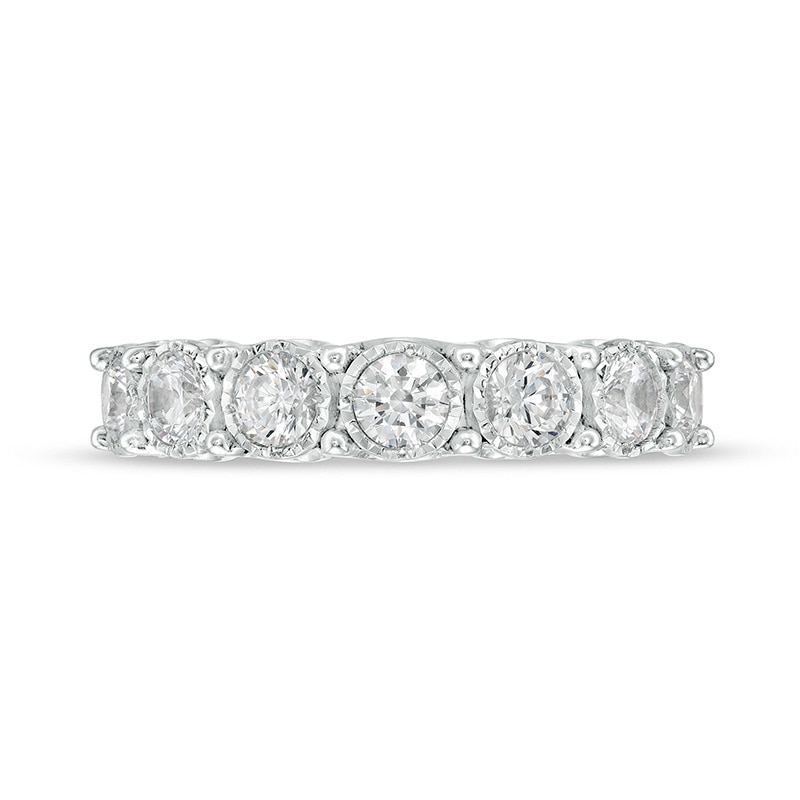 Main Image 4 of Previously Owned - 1 CT. T.W. Diamond Seven Stone Anniversary Band in 10K White Gold