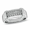 Thumbnail Image 1 of Previously Owned - 1/5 CT. T.W. Diamond Double Row Wedding Band in 10K White Gold