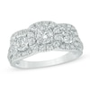 Thumbnail Image 1 of Previously Owned - 1 CT. T. W. Diamond Past Present Future® Cushion Frame Ring in 14K White Gold