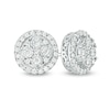 Thumbnail Image 1 of Previously Owned - 1/2 CT. T.W. Multi-Diamond Frame Stud Earrings in 10K White Gold