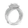 Thumbnail Image 2 of Previously Owned - 1-1/4 CT. T.W. Quad Princess-Cut Diamond Double Cushion Frame Multi-Row Bridal Set in 14K White Gold