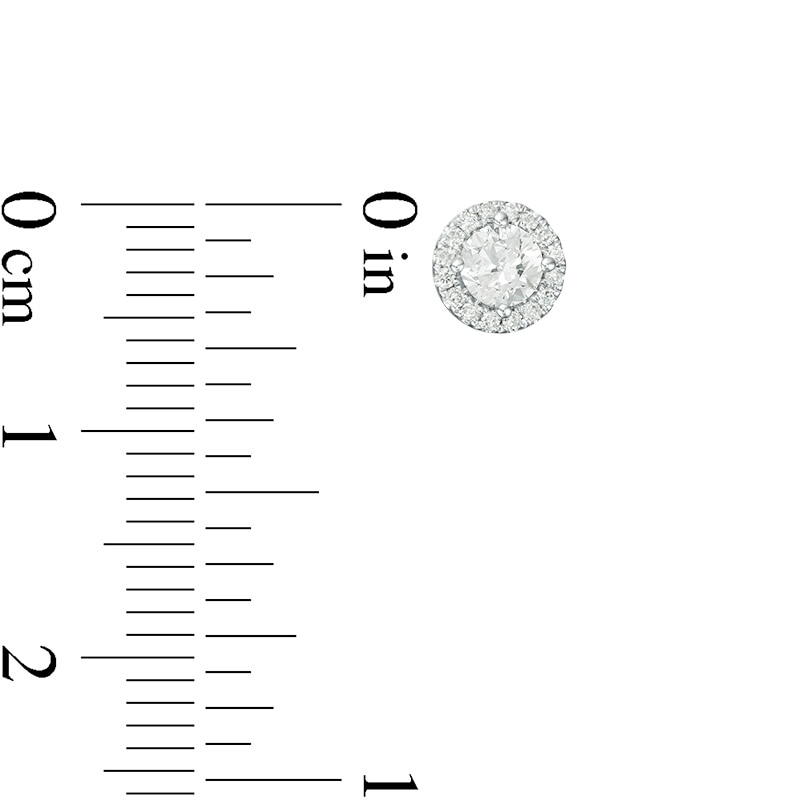 Main Image 3 of Previously Owned - 1/2 CT. T.W. Diamond Frame Stud Earrings in 14K White Gold