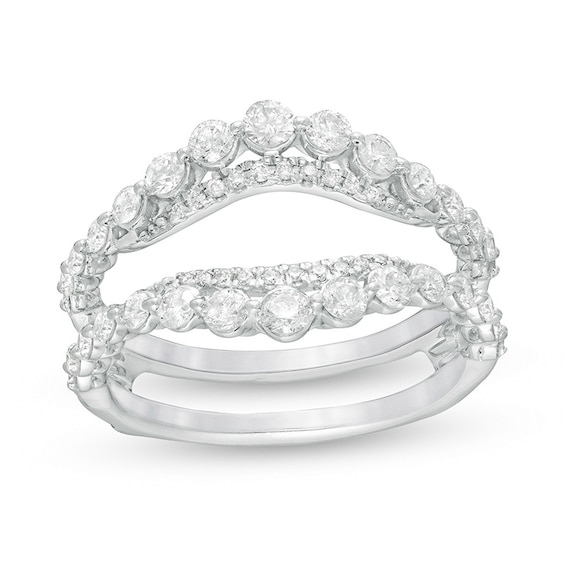 Previously Owned - 1 CT. T.w. Diamond Graduated Contour Solitaire Enhancer in 10K White Gold