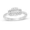Thumbnail Image 1 of Previously Owned - 1/3 CT. T.W. Baguette and Round Composite Diamond Three Stone Ring in 10K White Gold