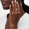 Thumbnail Image 2 of Previously Owned - 1/3 CT. T.W. Baguette and Round Composite Diamond Three Stone Ring in 10K White Gold