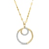 Thumbnail Image 1 of Previously Owned - 1/4 CT. T.W. Diamond Double Circle Outline Pendant in 10K Gold