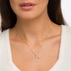 Thumbnail Image 2 of Previously Owned - 1/4 CT. T.W. Diamond Double Circle Outline Pendant in 10K Gold