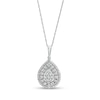 Thumbnail Image 1 of Previously Owned - 1/2 CT. T.W. Pear-Shaped Multi-Diamond Double Frame Pendant in 10K White Gold