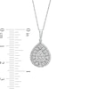 Thumbnail Image 3 of Previously Owned - 1/2 CT. T.W. Pear-Shaped Multi-Diamond Double Frame Pendant in 10K White Gold